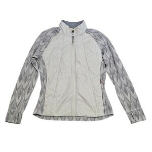 Smartwool Gray Aztec Smartloft 60 Merino Wool Quilted Zip Jacket Women Large